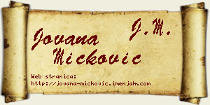 Jovana Micković vizit kartica